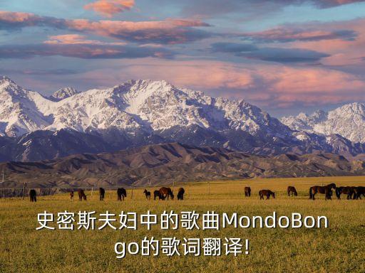 史密斯夫妇中的歌曲MondoBongo的歌词翻译!