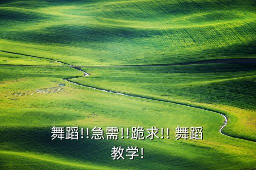  舞蹈!!急需!!跪求!! 舞蹈 教学!