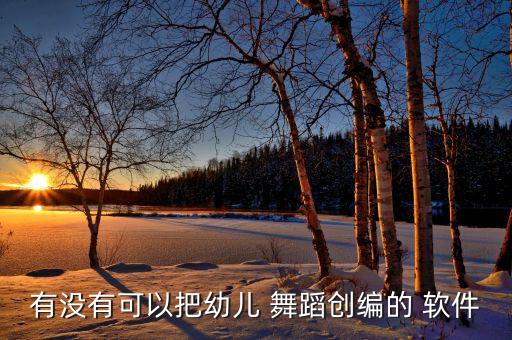 有没有可以把幼儿 舞蹈创编的 软件