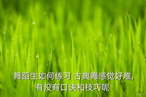  舞蹈生如何练习 古典舞感觉好难,有没有口诀和技巧呢