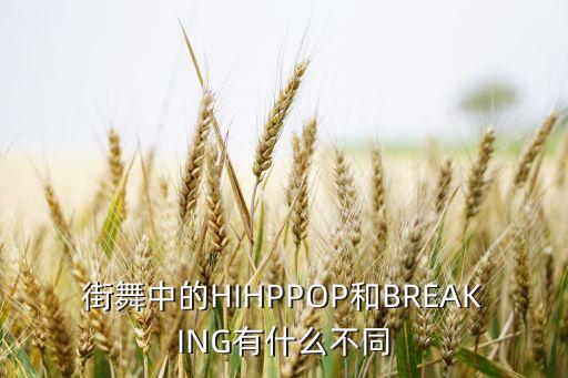 街舞中的HIHPPOP和BREAKING有什么不同