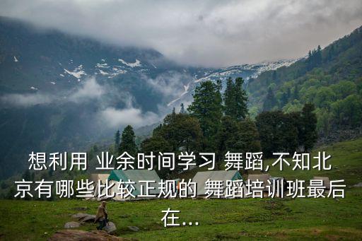 想利用 业余时间学习 舞蹈,不知北京有哪些比较正规的 舞蹈培训班最后在...