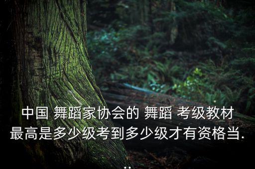中国 舞蹈家协会的 舞蹈 考级教材最高是多少级考到多少级才有资格当...