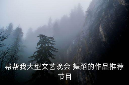 帮帮我大型文艺晚会 舞蹈的作品推荐节目