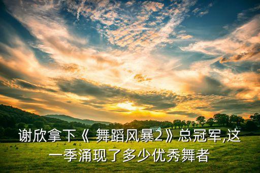谢欣拿下《 舞蹈风暴2》总冠军,这一季涌现了多少优秀舞者