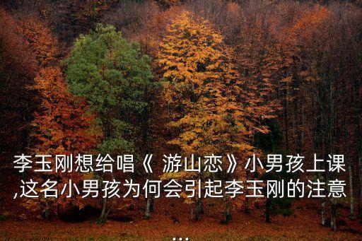 李玉刚想给唱《 游山恋》小男孩上课,这名小男孩为何会引起李玉刚的注意...