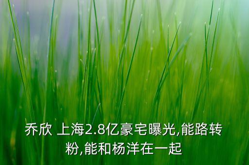 乔欣 上海2.8亿豪宅曝光,能路转粉,能和杨洋在一起