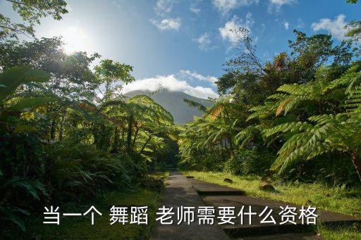 当一个 舞蹈 老师需要什么资格