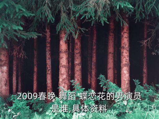 2009春晚 舞蹈 蝶恋花的男演员是谁,具体资料