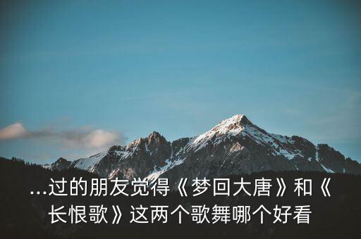 ...过的朋友觉得《梦回大唐》和《长恨歌》这两个歌舞哪个好看
