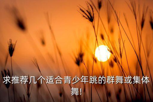 求推荐几个适合青少年跳的群舞或集体舞!
