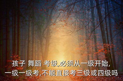 孩子 舞蹈 考级,必须从一级开始,一级一级考,不能直接考三级或四级吗