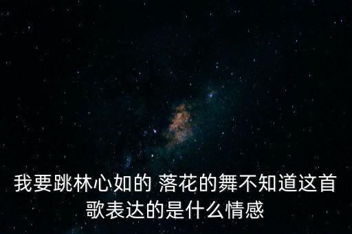 我要跳林心如的 落花的舞不知道这首歌表达的是什么情感