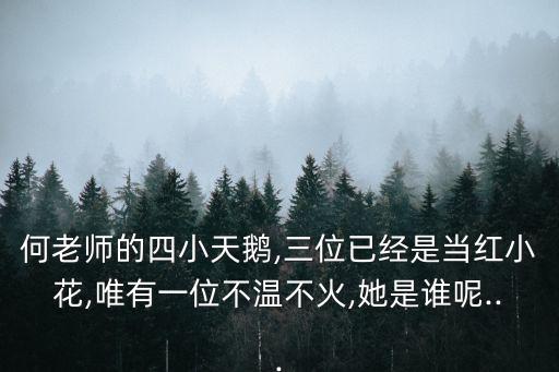 何老师的四小天鹅,三位已经是当红小花,唯有一位不温不火,她是谁呢...