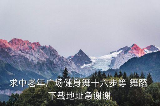 求中老年广场健身舞十六步等 舞蹈 下载地址急谢谢