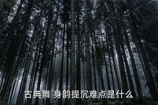 古典舞 身韵提沉难点是什么