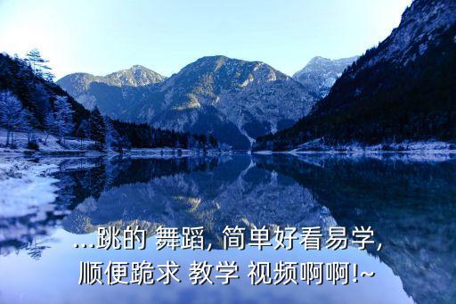 ...跳的 舞蹈, 简单好看易学,顺便跪求 教学 视频啊啊!~