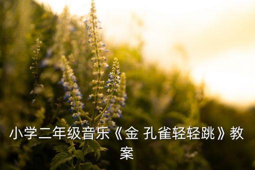 小学二年级音乐《金 孔雀轻轻跳》教案