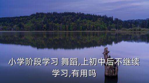 小学阶段学习 舞蹈,上初中后不继续学习,有用吗
