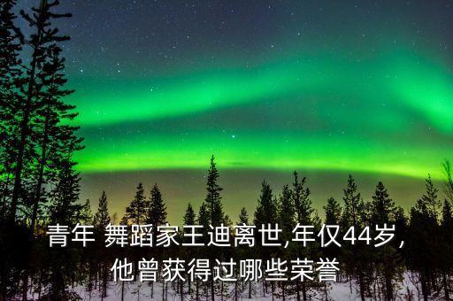 青年 舞蹈家王迪离世,年仅44岁,他曾获得过哪些荣誉