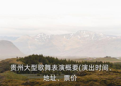  贵州大型歌舞表演概要(演出时间、地址、票价