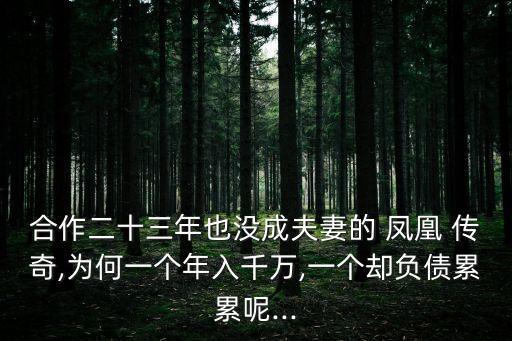 合作二十三年也没成夫妻的 凤凰 传奇,为何一个年入千万,一个却负债累累呢...