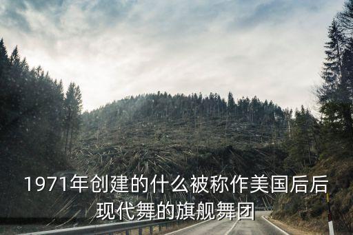 1971年创建的什么被称作美国后后现代舞的旗舰舞团