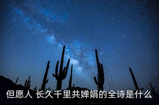 但愿人 长久千里共婵娟的全诗是什么