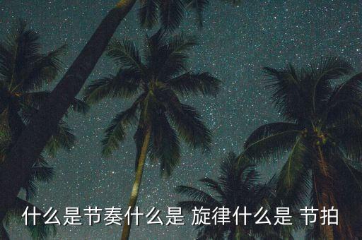 什么是节奏什么是 旋律什么是 节拍