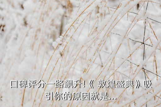 口碑评分一路飙升!《 敦煌盛典》吸引你的原因就是...