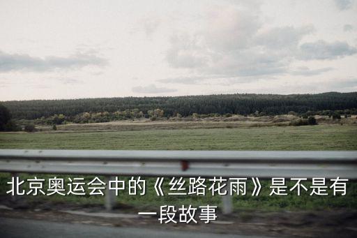 北京奥运会中的《丝路花雨》是不是有一段故事