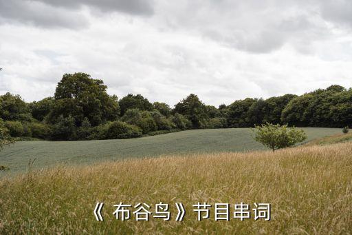 《 布谷鸟》节目串词