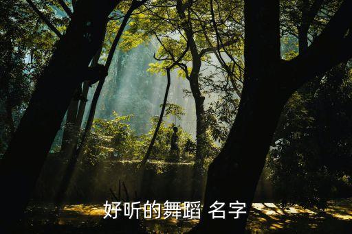 好听的舞蹈 名字
