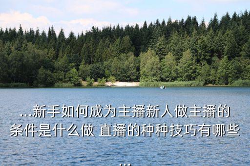 ...新手如何成为主播新人做主播的条件是什么做 直播的种种技巧有哪些...