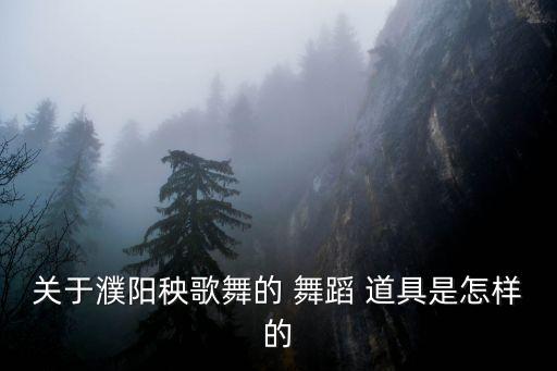 关于濮阳秧歌舞的 舞蹈 道具是怎样的