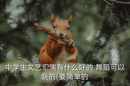 中学生文艺汇演有什么好的 舞蹈可以跳的(要简单的