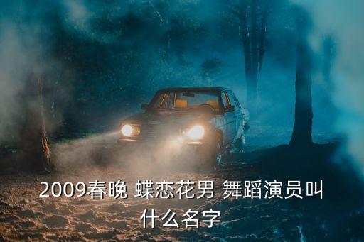 2009春晚 蝶恋花男 舞蹈演员叫什么名字