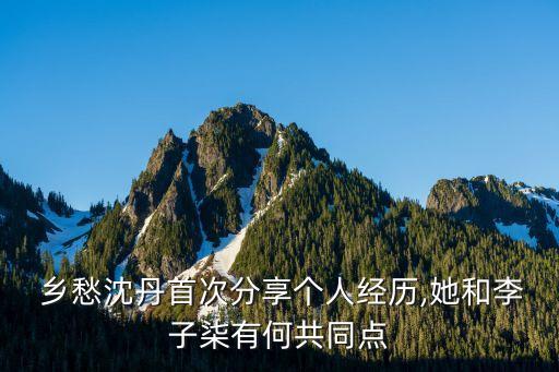  乡愁沈丹首次分享个人经历,她和李子柒有何共同点