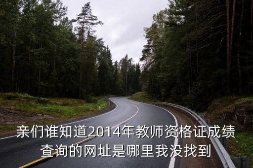 亲们谁知道2014年教师资格证成绩查询的网址是哪里我没找到