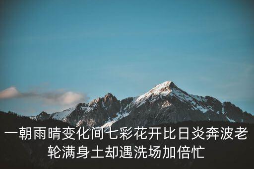 一朝雨晴变化间七彩花开比日炎奔波老轮满身土却遇洗场加倍忙