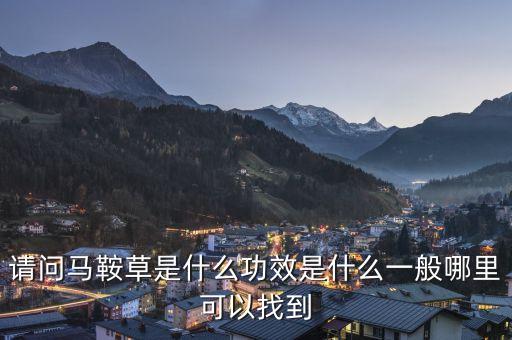 请问马鞍草是什么功效是什么一般哪里可以找到