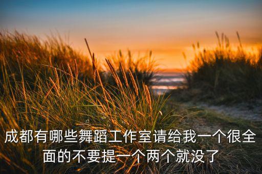 成都有哪些舞蹈工作室请给我一个很全面的不要提一个两个就没了