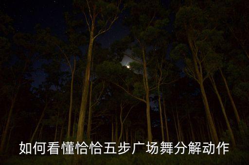 如何看懂恰恰五步广场舞分解动作