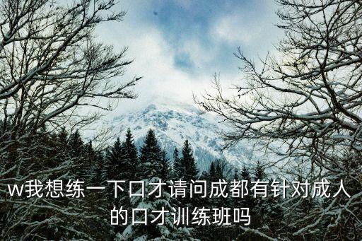 w我想练一下口才请问成都有针对成人的口才训练班吗