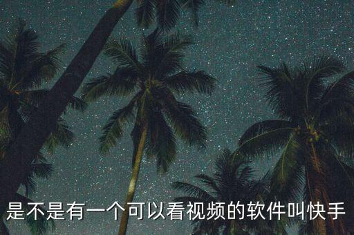 是不是有一个可以看视频的软件叫快手