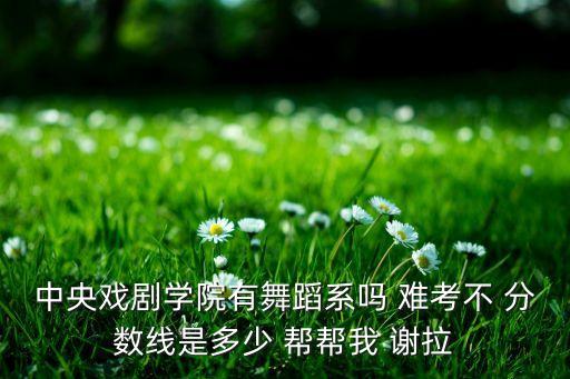 中央戏剧学院舞蹈系怎么考，中央戏剧学院有舞蹈系吗 难考不 分数线是多少 帮帮我 谢拉