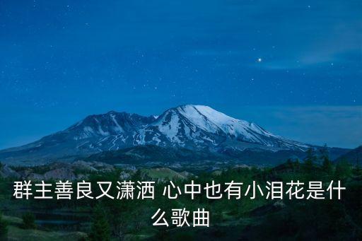 群主善良又潇洒 心中也有小泪花是什么歌曲
