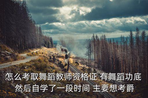 怎么考取舞蹈教师资格证 有舞蹈功底 然后自学了一段时间 主要想考爵