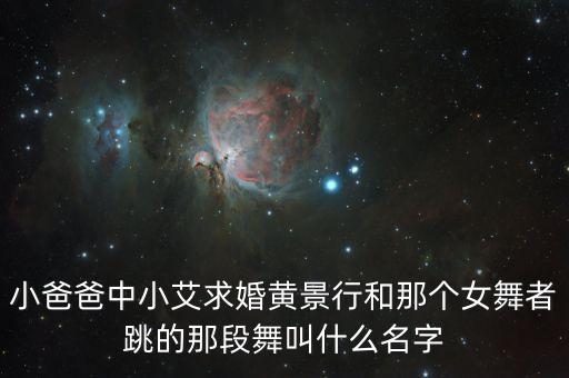 小爸爸中小艾求婚黄景行和那个女舞者跳的那段舞叫什么名字