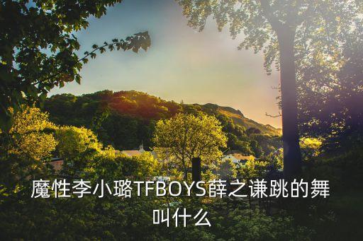 魔性李小璐TFBOYS薛之谦跳的舞叫什么